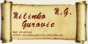 Milinko Gurović vizit kartica
